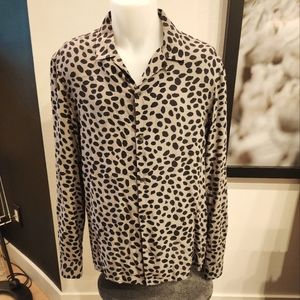 All Saints Leopard Dress Shirt